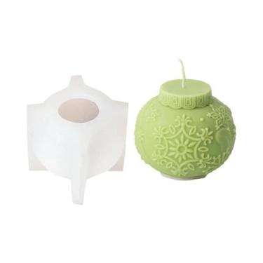Imagem de Molde De Silicone Para Velas De Natal Em Formato De Floco De Neve E Al