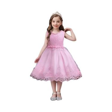 Imagem de Vestidos de princesa florais de renda sem mangas para meninas  981 - Q