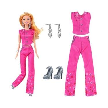 Imagem de Vestido Fashion Para Boneca Barbie, Conjunto De Inverno Com Saia, Suét