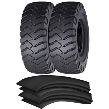 Imagem de Kit 2 Pneus 17.5-25 12 Lonas L-3 Super Rock Grip Loader Dozer Firestone + 2 Camaras
