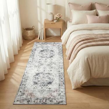 Imagem de Zanipex Tapetes de área de 20 x 25 cm para sala de estar, tapetes laváveis para quarto, 13 x 17 cm, entrada de corredores, cozinha, tapete boho interno, tapete bege para escritório (rosa e bege, 5 x