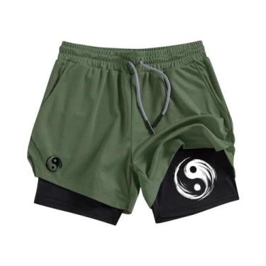 Imagem de Shorts Masculinos De Secagem Rápida Para Corrida Com Bolso Para Celula