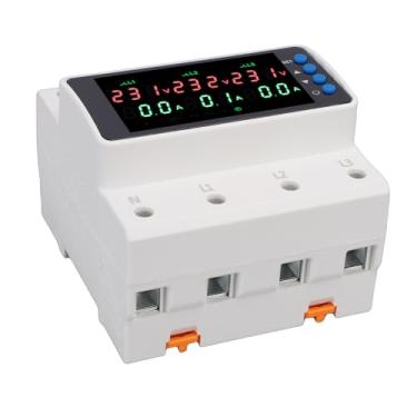 Imagem de YWBL-WH Protetor de Tensão Trifásico, Proteção de Corrente de Sobretensão Ajustável Com Display LED, Religamento Automático, Montagem Em Trilho DIN para Configuração Elétrica 63A