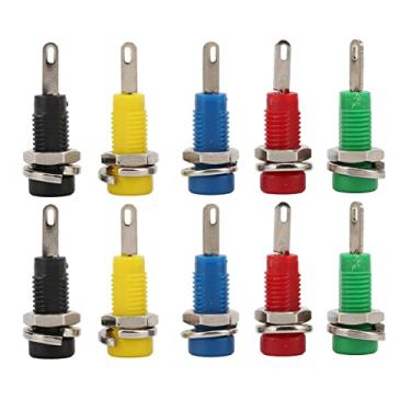 Imagem de KIMISS J.40003 Conjunto de Soquete de Painel Banana Jack de 2 Mm - 5 Cores para 30Vac-60Vdc, 10A - Ideal para Inversores, Equipamentos Industriais e Eletrônicos, Navios