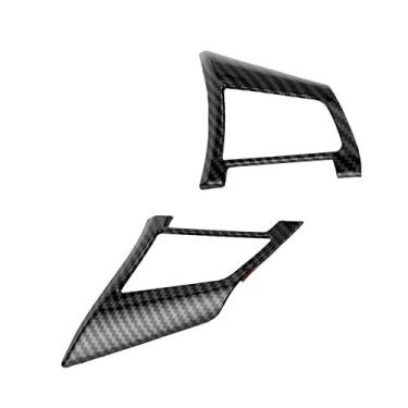 Imagem de KIMISS Capa de Acabamento do Volante para Sylphy/Sentra/Qashqai/X-trail - Estilo de Fibra de Carbono Decoração Interior Preta Brilhante (Padrão de fibra de carbono preto brilhante)
