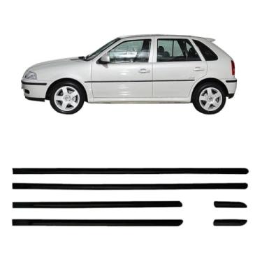 Imagem de Kit Frisos Laterais Gol Bola E Parati 4 Portas 98 A 01 Preto Modelo Fino