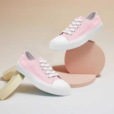 Imagem de Tênis infantil de lona, cano baixo, sem cadarço, para meninas, meninos, crianças, tênis moderno, cano alto, lona, clássico, casual, tênis, Rosa claro, 10.5 Toddler