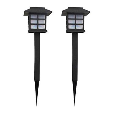 Imagem de 2 Peças Lâmpadas de Jardim LED com Energia Solar Lâmpada Paisagem Controle Luz Inteligente para Decoração Caminho Pátio Liga Desliga Automático 6- Wor