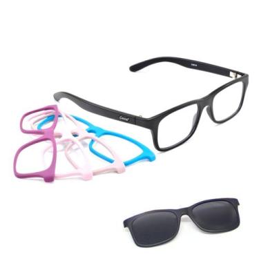 Imagem de Oculos Infantil Com Frentes Coloridas Armação Smart 939 Kit1, Preto