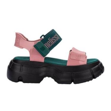 Imagem de Sandália Melissa Pulse Preta Rosa Verde-Feminino
