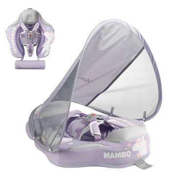 Imagem de A boia de natação para bebês da Mambobaby possui um design sólido não inflável para evitar que caia, com proteção FPS 50+, material de couro amigo da pele, para meninos e meninas - unicórnio