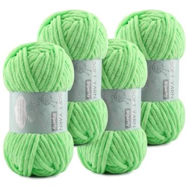 Imagem de Fio de chenille grosso veludo macio super volumoso tamanho 6 para crochê tricô, fio de cobertor de bebê, 100 g 70 jardas por novelo, fácil de usar para cachecóis, amigurumi, artesanato (4