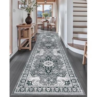 Imagem de DEXI Tapete de corredor de corredor, tapete antiderrapante envelhecido 7,5 x 30,5 cm, boho vintage, macio e fino, tapete de entrada lavável resistente a manchas para entrada, cozinha, lavanderia, sala