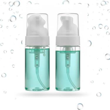 Imagem de Kit 2 Frascos Dispensador 100 ml com Bombinha Pump Garrafa Plástica Recarregável para Sabão, Limpeza Facial e Higiene Diária. (2)