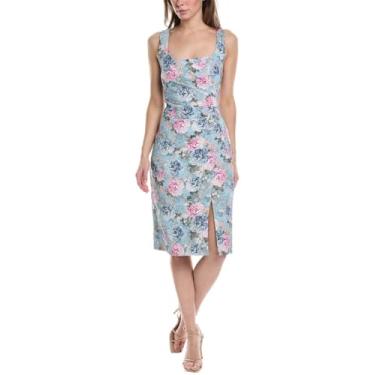 Imagem de Adrianna Papell Vestido feminino floral mate, Azul multi, 44