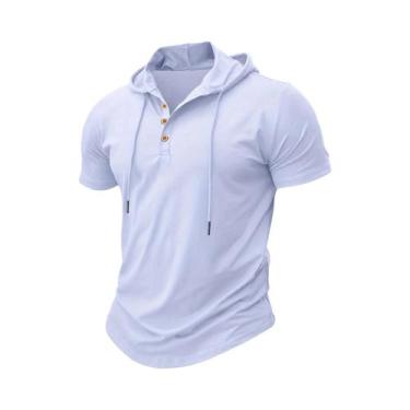 Imagem de Camiseta Masculina Slim Fit De Verão Com Capuz Leve E Respirável Para 