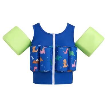 Imagem de Gogokids Colete de natação infantil adequado para crianças de 10 a 20 kg, roupa de banho infantil segura com boias de braço e boias de espuma removível para meninos e meninas de 1 2, 3, 4 e 5 anos de