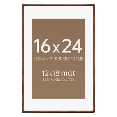 Imagem de CULER Moldura para fotos de 40,6 x 61 cm, exiba imagens 30,5 x 45,7 cm com tapete ou 40,6 cm x 61 cm sem, moldura rústica de madeira de fazenda com vidro verdadeiro, molduras para galeria de parede