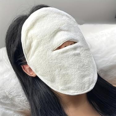 Imagem de Toalha de máscara facial reutilizável quente e fria para cuidados com a pele, toalhas faciais hidratantes a vapor, adequada para casa e salão de beleza, sem cheiro, sem necessidade de eletricidade ou