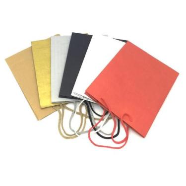 Imagem de 10 Sacolas Alça de Cordão - 25x20x8  Para Presentes, Cosméticos ou Art