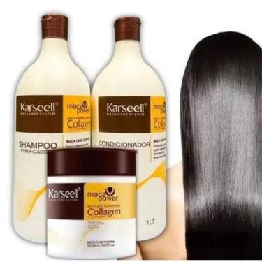 Imagem de kit karseell shampoo1L+ condicionador1l+ Máscara Collagen 500g-Feminino