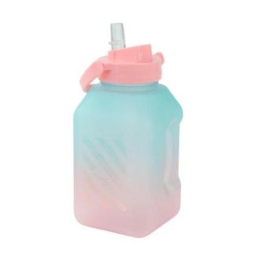 Imagem de Garrafa de Plástico 1L Degradê Quadrada - GOLDEN RIO