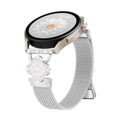 Imagem de Pulseiras femininas de metal finas para Samsung Galaxy Watch 7 6 5 4 FE de 40 mm e 44 mm/6 4 mm/6 4 mm, 46 mm, 43 mm, 47 mm/5 Pro/Active 2, pulseira magnética milanesa de 20 mm para Samsung Watch