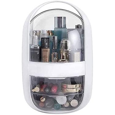 Imagem de Organizador de maquiagem Feiyx, caixa organizadora portátil de viagem, à prova d'água e à prova de poeira, suporte de maquiagem para bancada, banheiro, caixa de armazenamento multifuncional