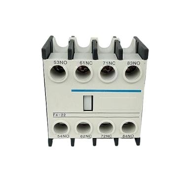 Imagem de Bloco de contato auxiliar de contator CA F4-04 4NC F4-40 4NO F4-22 2NO+2NC F4-31 3NO +1NC F4-13 Contato auxiliar LA1-DN 1 peça (F4-40 4NO)