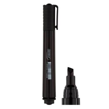 Imagem de Pincel Atômico Marcador Permanente Preto chanfrada BRW 01un