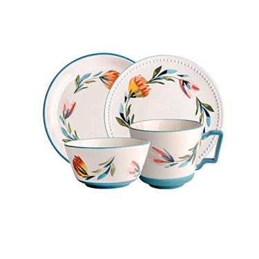 Imagem de Conjunto de jantar de cerâmica, cozinha e serviço de jantar, criatividade, cozinha, jantar, conjunto de pratos e tigelas livres de BPA para lava-louças, adequado para piquenique, trailer, uso criativo