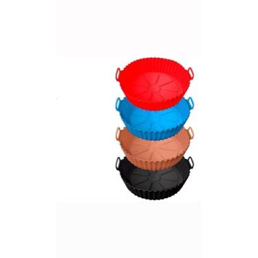 Imagem de KIT Forma de Silicone para Air Fryer, Forno, Micro-ondas, Fritadeira, Assadeira, Reutilizável, Antiaderente, Flexível