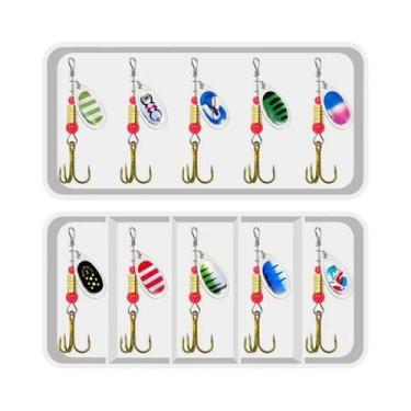 Imagem de Conjunto De 10 Iscas Rotativas De Metal Duro Para Pesca De Robalo Com 