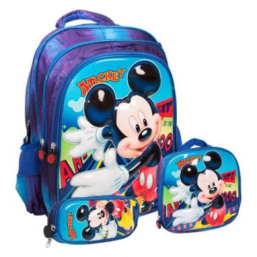Imagem de Kit Mochila Bolsa Escolar Menino Grande Resistente Desenho - Plike