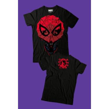 Imagem de Camiseta Marvel Homem Aranha Máscara - Piticas, P, Preto, Unissex