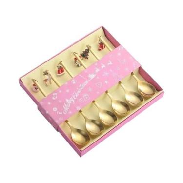 Imagem de Conjunto De Talheres De Aço Inoxidável Com Tema De Rena De Natal, 6 Pe