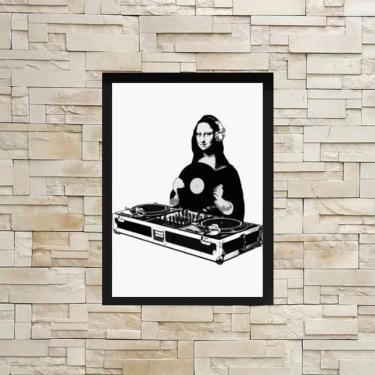 Imagem de Quadro Decorativo Monalisa Dj 45X34 Com Vidro Moldura Preta