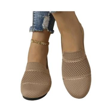 Imagem de Sapatos Casuais Femininos De Verão Com Bico Quadrado Em Malha Respiráv