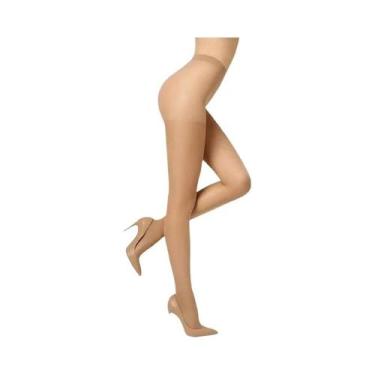 Imagem de Meia-calça Feminina Transparente 20D De Cintura Alta Com Cós De Compre