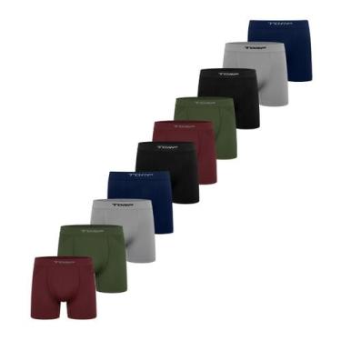 Imagem de Kit 10 Cuecas Boxer Torp Original Sem Costura Microfibra Lisa Masculin