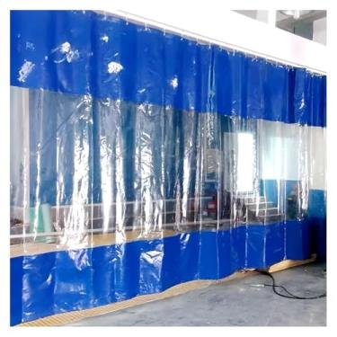 Imagem de Cortina divisória de lavagem de carro resistente à prova d'água - Cortinas divisórias de garagem para áreas de trabalho com ilhós de metal, cortina de PVC pendurada em lona à prova de intempéries