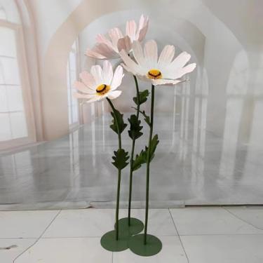 Imagem de Margaridas artificiais gigantes para decorações de casamento - Flores de papel grandes para jardim, hotel, escritório, adereços de fotografia - Perfeito para eventos e celebrações