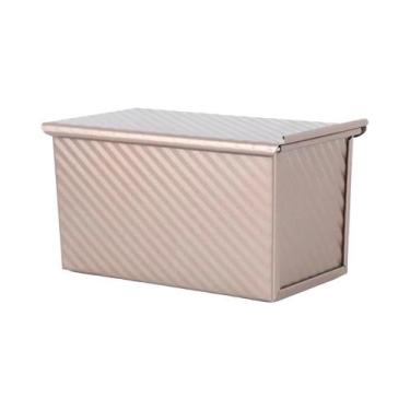 Imagem de Forma Antiaderente Para Pão Com Tampa Em Aço Carbono, Molde Corrugado 