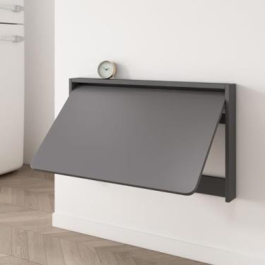 Imagem de Mesa dobrável de parede, mesa de madeira para cozinha e jantar, mesa flutuante que economiza espaço para escritório em casa, design moderno e dobrável