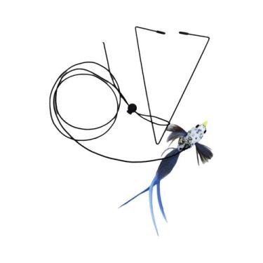 Imagem de Brinquedo Interativo Retrátil Para Gatos: Rato Pendurado Na Porta Com 