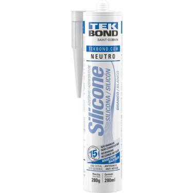 Imagem de Borracha de Silicone Neutro, Branco, 280 g, Tekbond