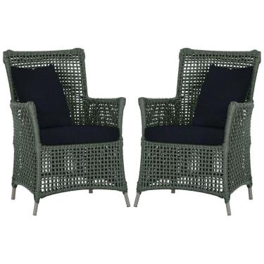 Imagem de Poltronas Igapó Alumínio Pintura Fendi Corda Náutica E12 Verde