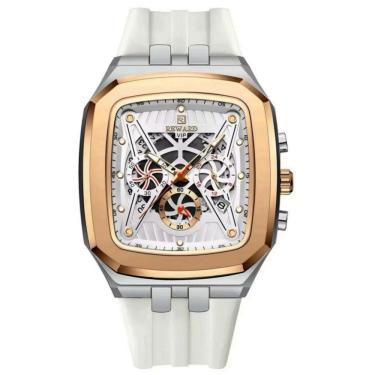 Imagem de Relógio De Quartzo Masculino Design Retangular à Prova D´gua Casual Branco