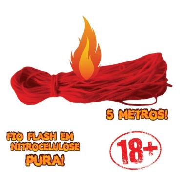 Imagem de Cordao Fio Flash Premium Colorido 5 Metros, Panda Magic Cor Vermelho