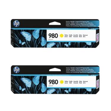 Imagem de Cartucho De Tinta Hp 980 Amarelo D8j09a D8j10a Ax585z X555dn X555xh X585dn X585f Kit 2x